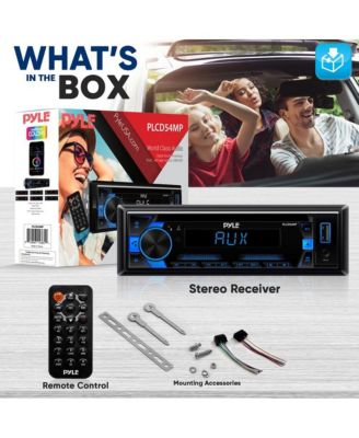Single DIN Bluetooth CD/MP3 Stereo Receiver with USB, AUX, AM/FM Radio, 300W
