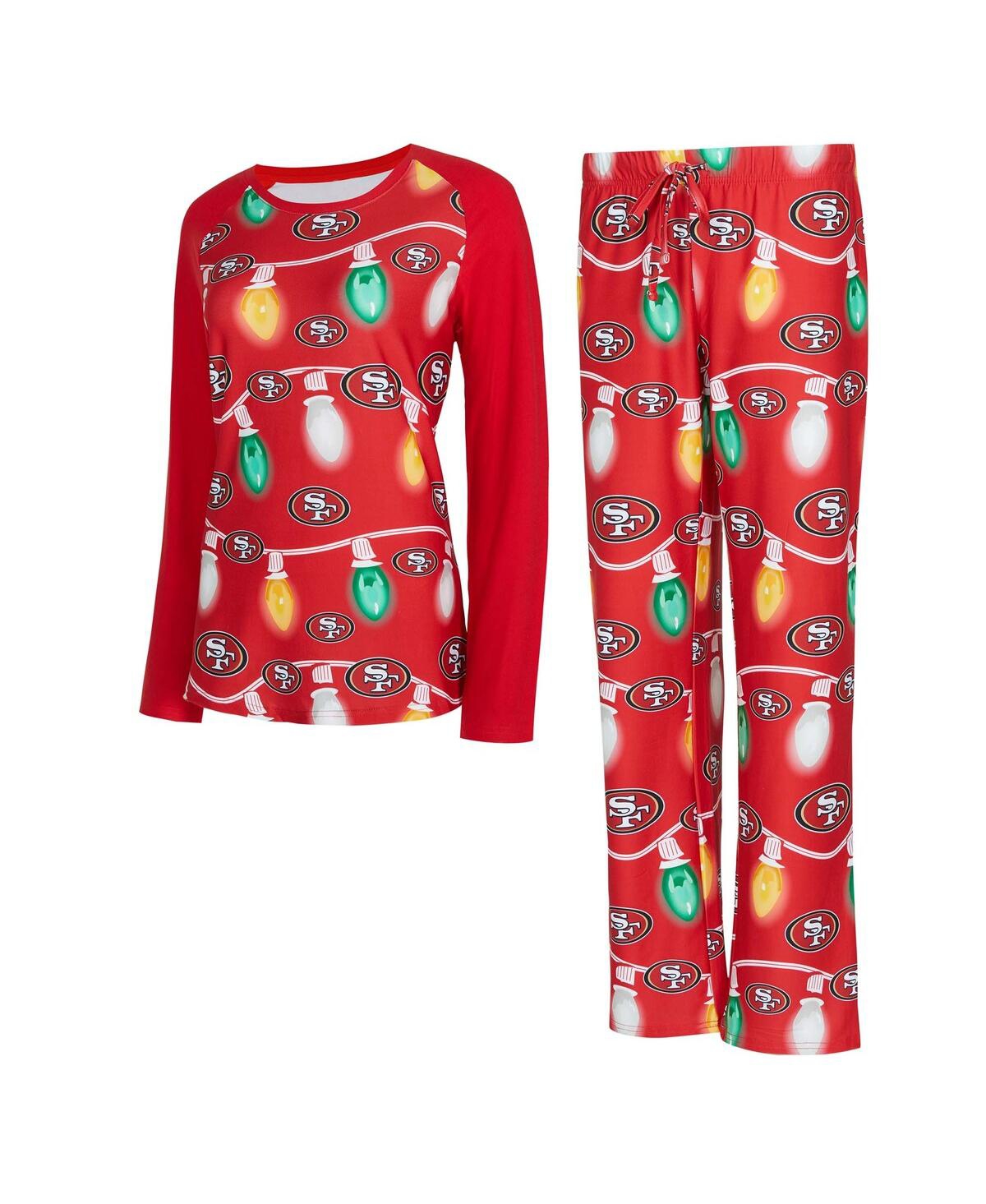 Women's San Francisco 49ers Garland Knit Pajama Set - Scarlet