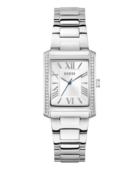 Женские часы GUESS Analog Silver-Tone Stainless Steel Watch, 27mm