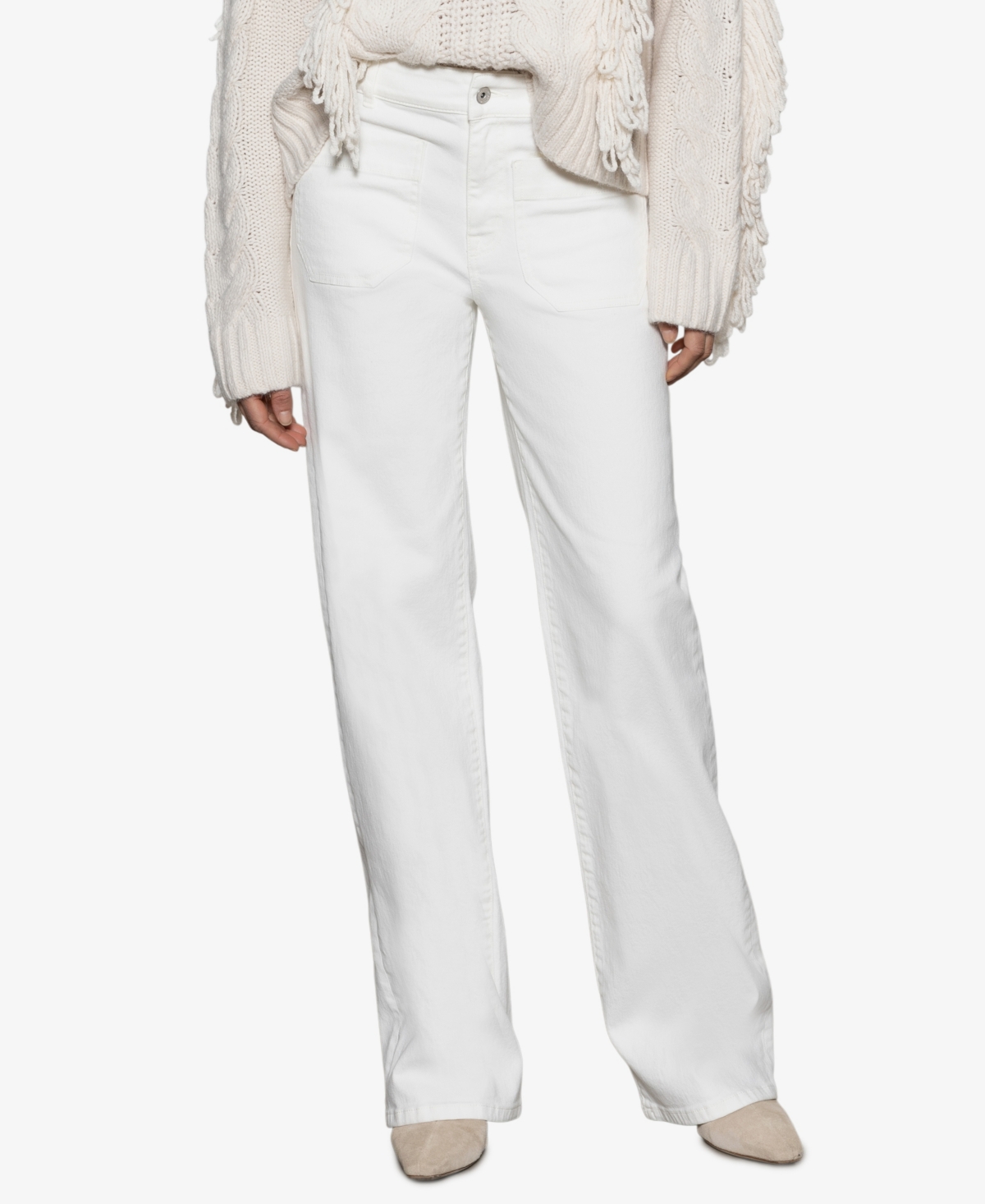 Sanctuary District High Rise Column Ankle Jeans In Bleached White In Bleached White