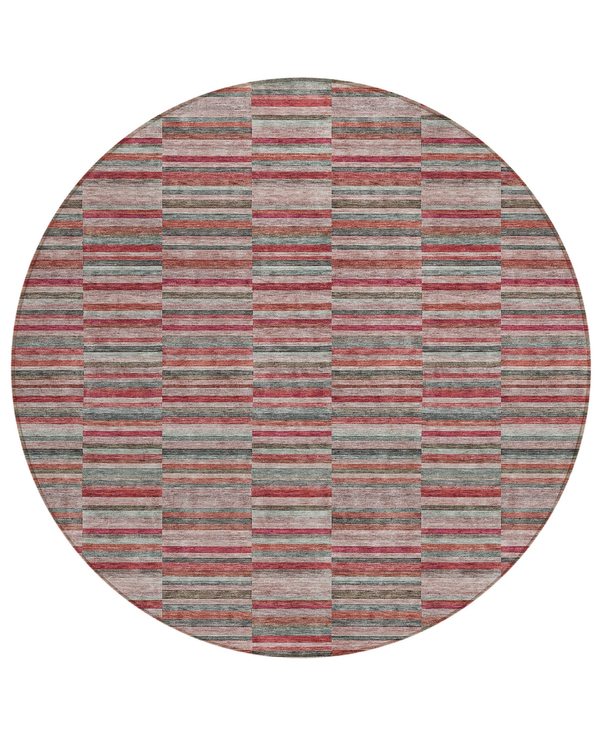 Shop Addison Chantille Machine Washable Acn816 8'x8' Round Area Rug In Red