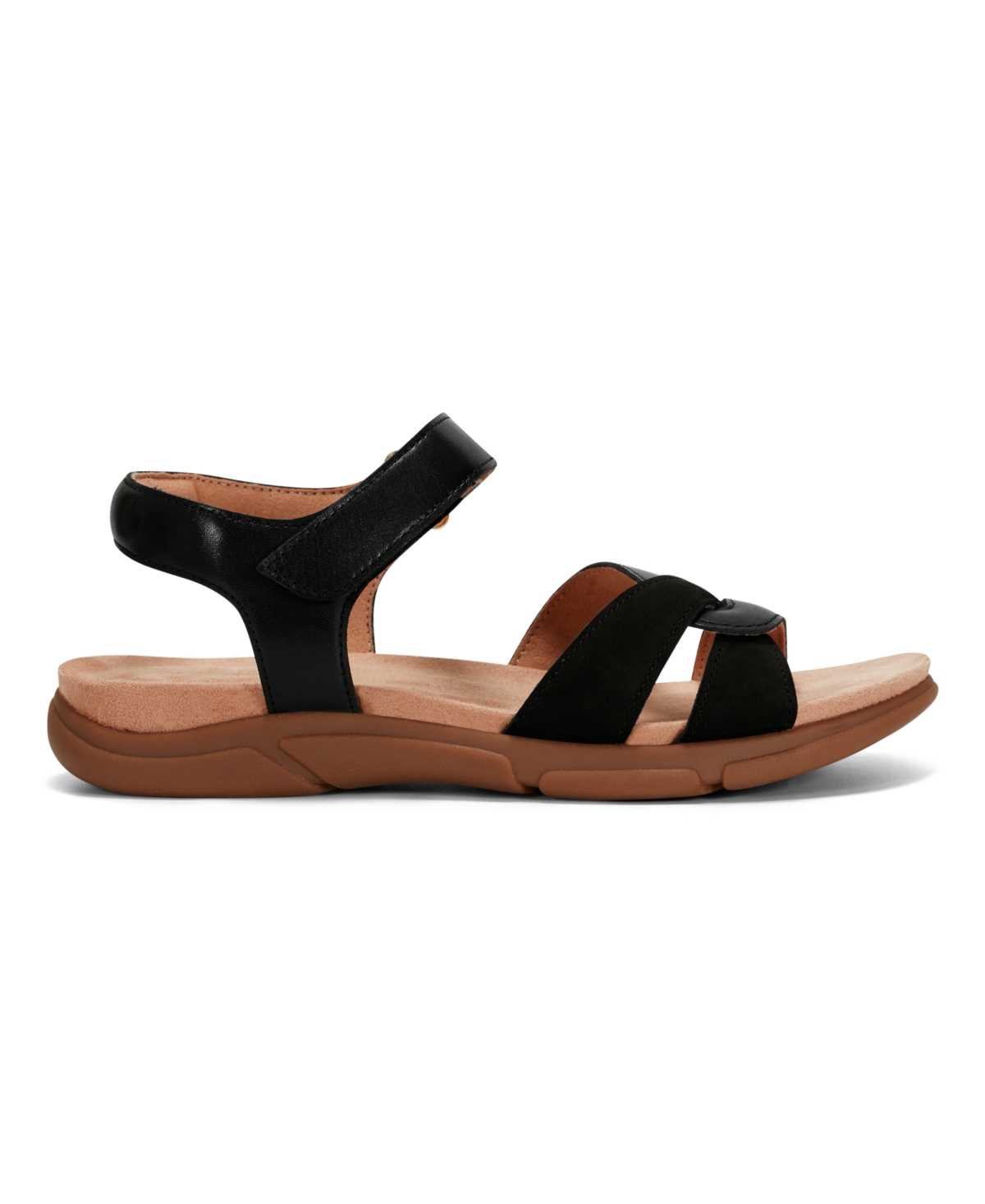 Shop Easy Spirit Women's Marian Strappy Flat Sandals In Black