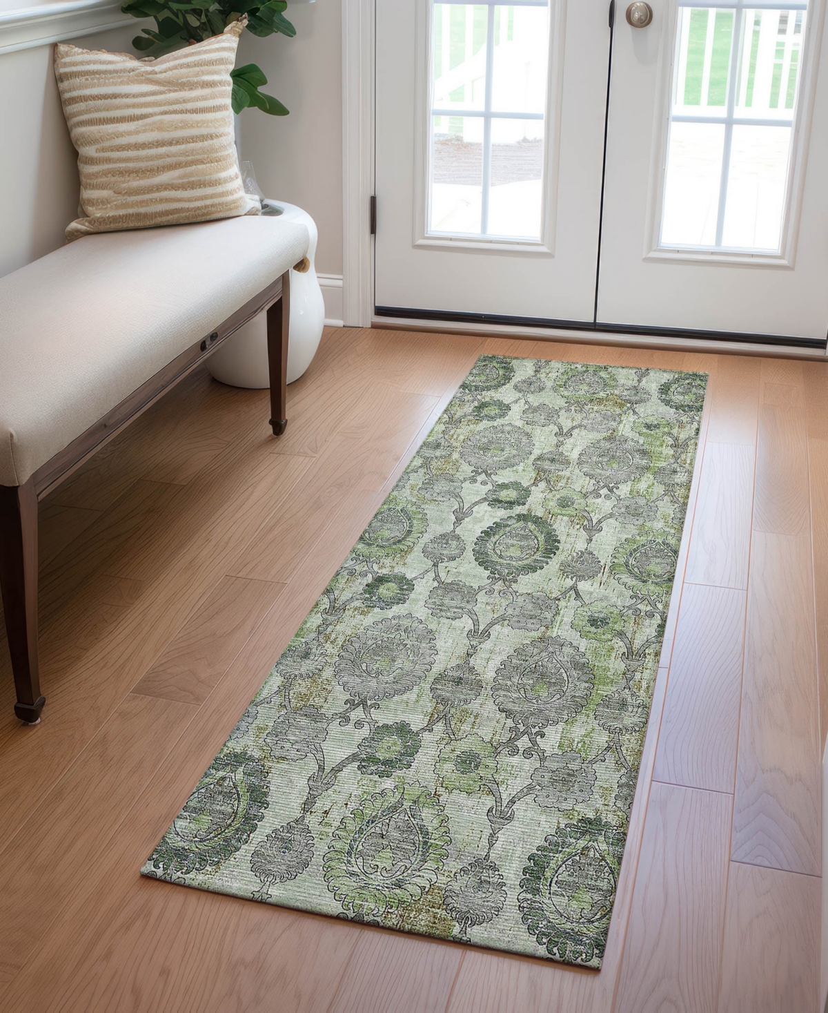 Addison Chantille Acn821 2'3"x7'6" Runner Area Rug In Green