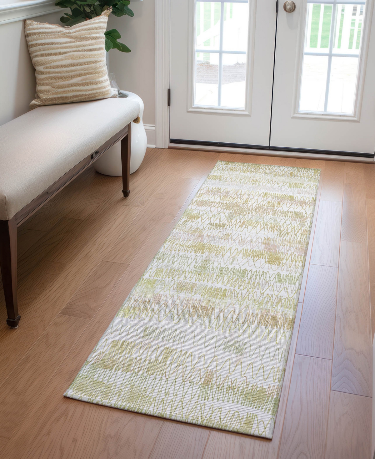 Addison Chantille Acn850 2'3"x7'6" Runner Area Rug In Gold