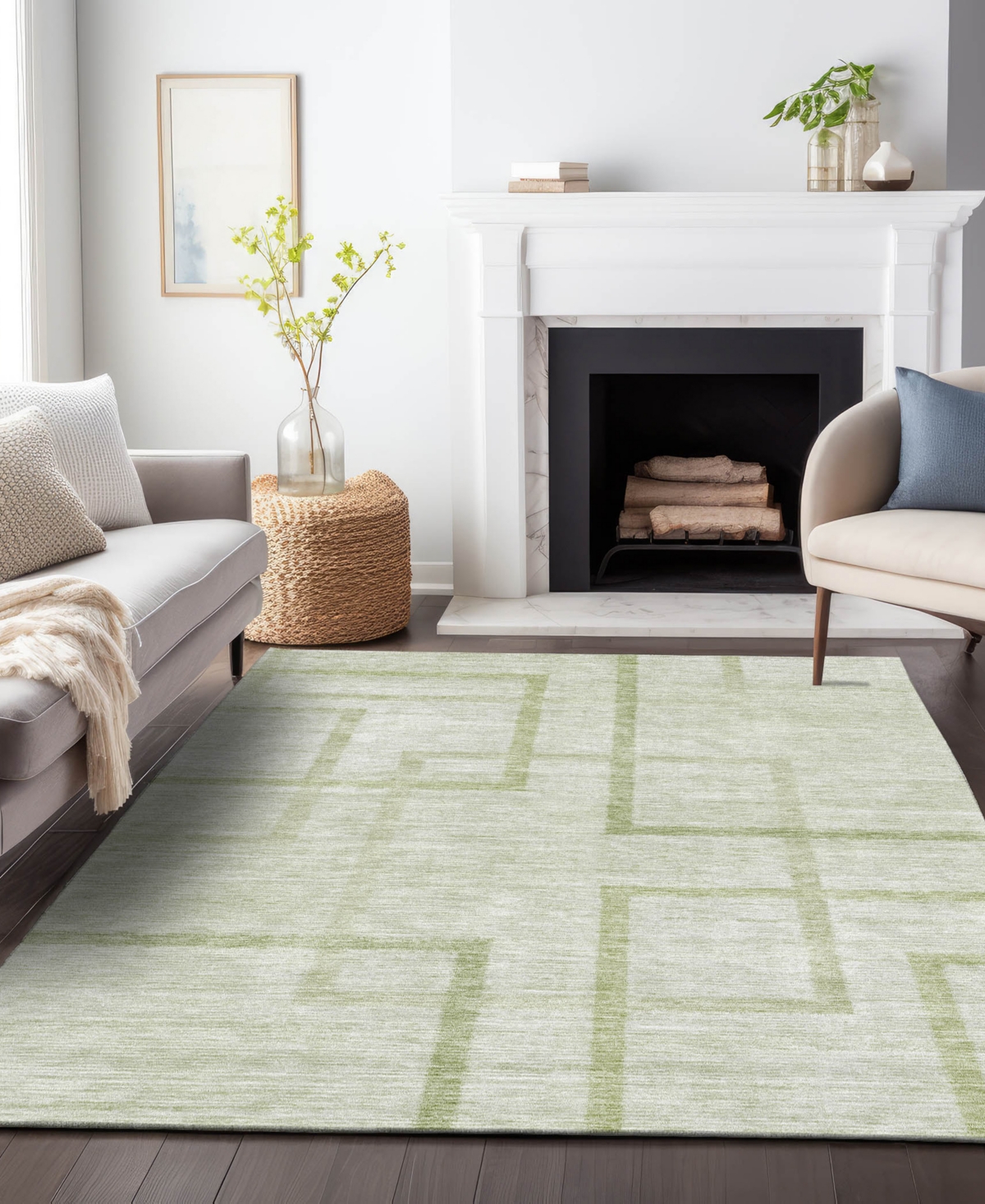Addison Chantille Acn827 3'x5' Area Rug In Sage