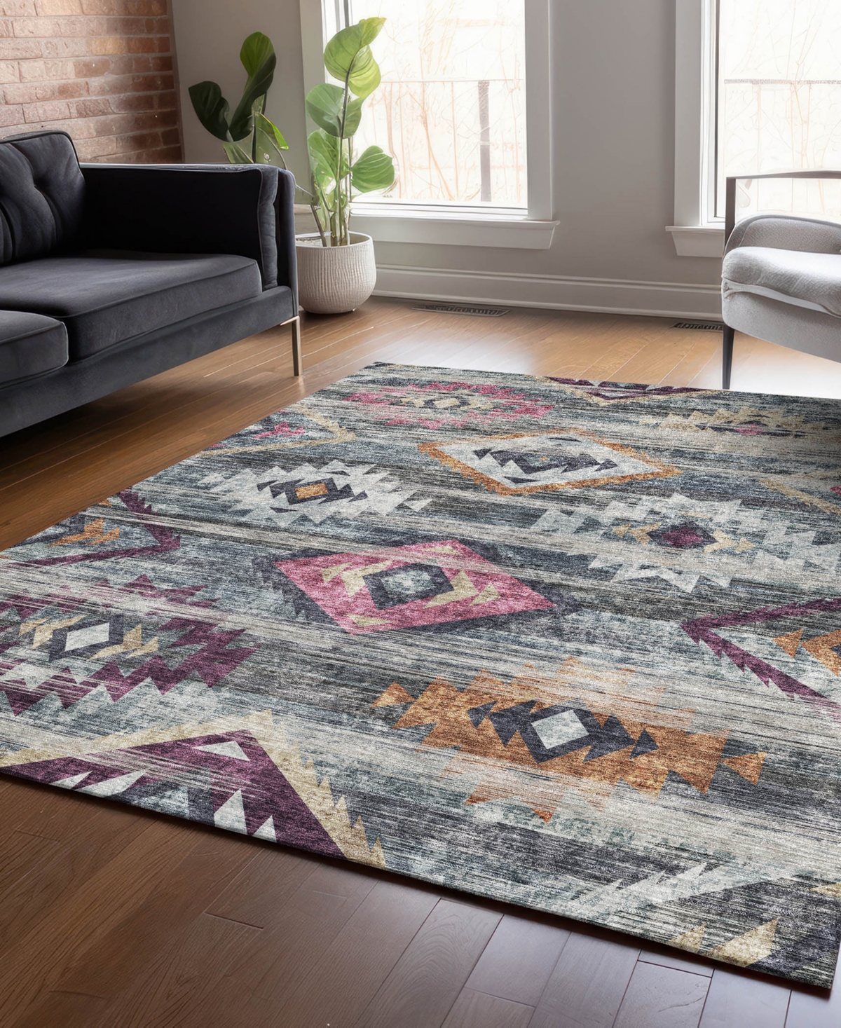 Addison Chantille Acn836 5'x7'6" Area Rug In Gray
