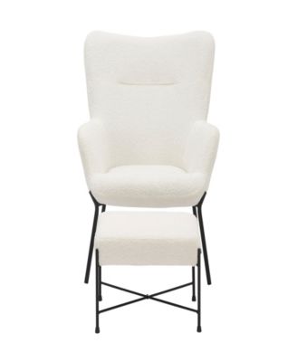 2-Pc. Metal Izzy Industrial Lounge Chair and Ottoman Set