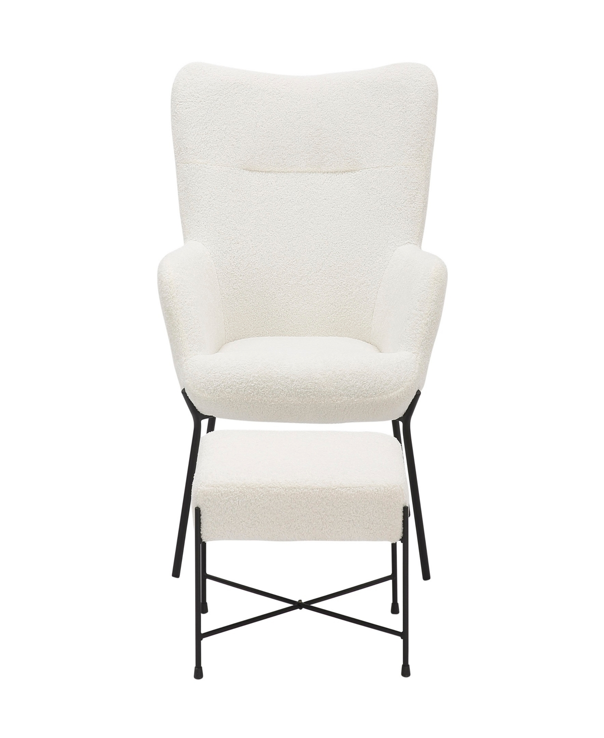 Lumisource 2-pc. Metal Izzy Industrial Lounge Chair And Ottoman Set In White