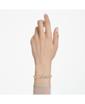 Gema Mixed Cuts, Multicolored, Gold-Tone Plated Tennis Bracelet