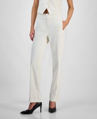 Bar III - Women's Pinstriped Straight-Leg Pants, Exclusively at Macy's