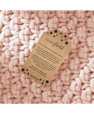 Square Pouf Ottoman, Light Gray - 18.5" W x 18.5" D x 14.5" H Cotton Knit Foot Stool - Boho Floor Pouffe for Living Room