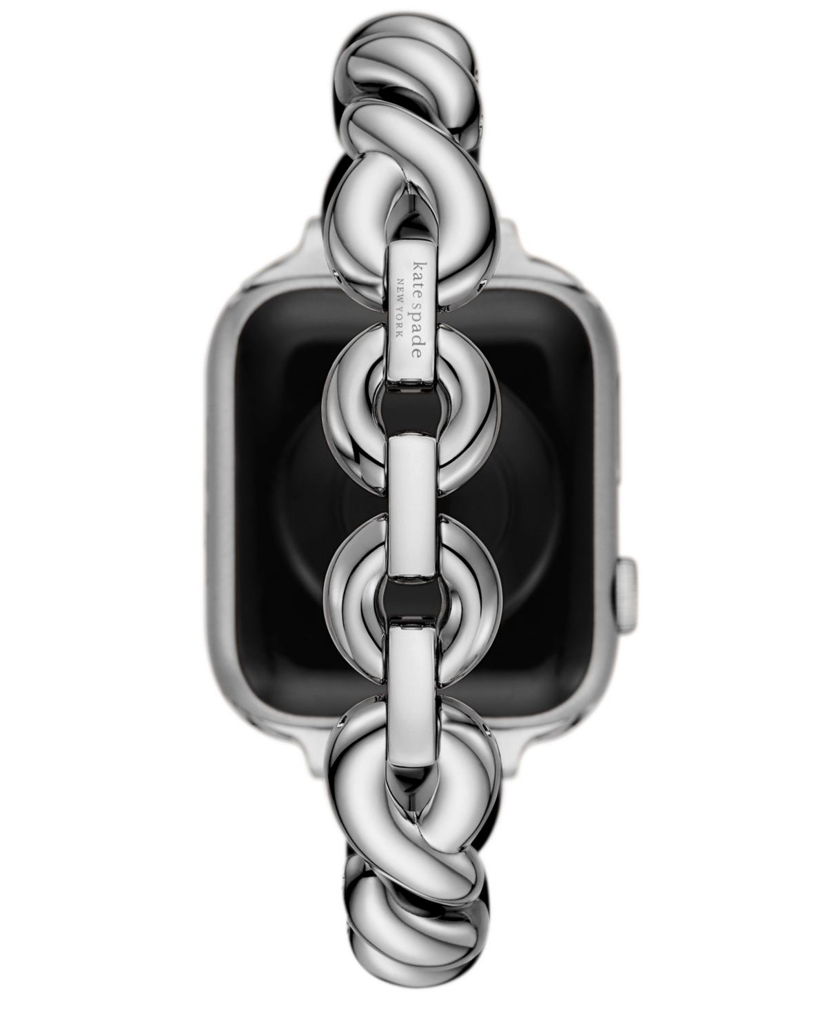 Shop Kate Spade Women's Silver-tone Stainless Steel Band For Apple Watch, 38/40/41/42/44/45mm