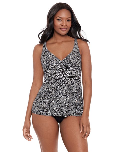 alfani Miraclesuit Women's Shore Leave Ayla Underwire Tankini Top Women's Fashion Shoes & Accessories