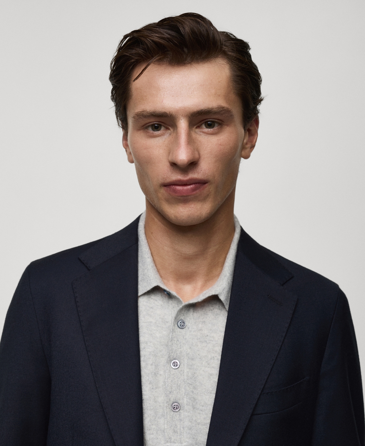Mango Slim Fit Virgin Wool Suit Blazer In Dark Navy