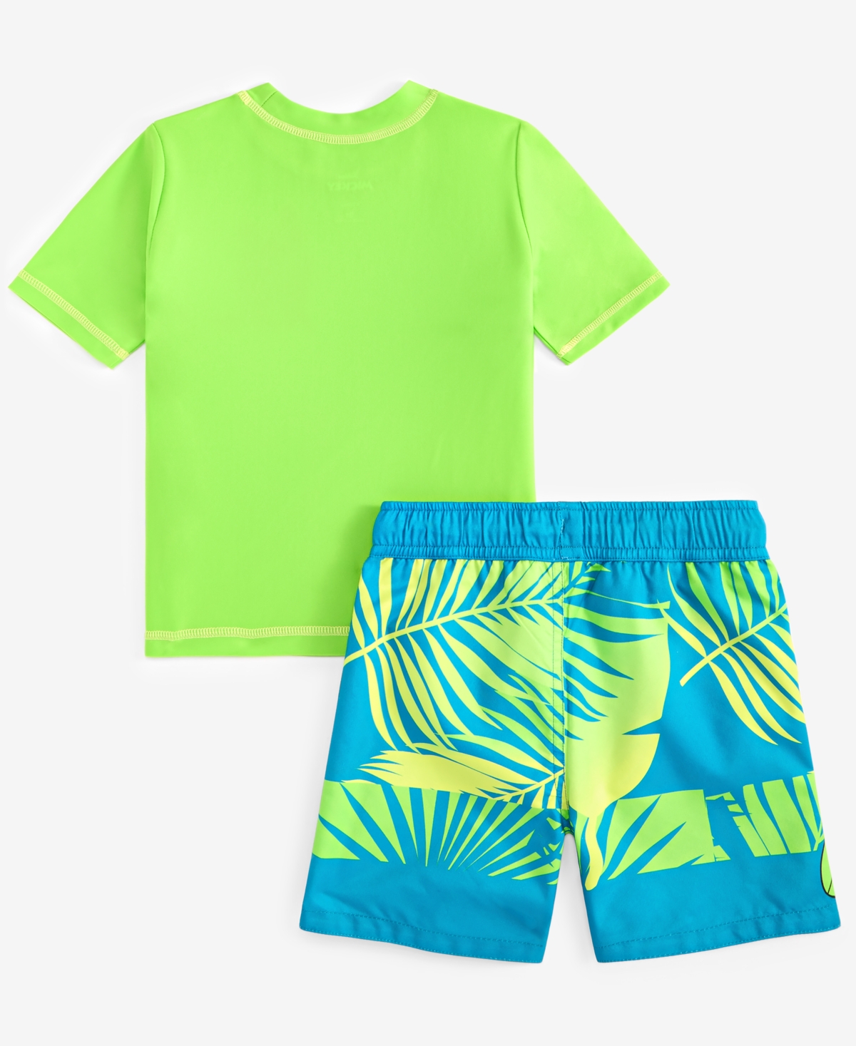 Shop Mickey Mouse Toddler Boys Rash Guard & Swim Trunks Swimsuit, 2 Piece Set In Green