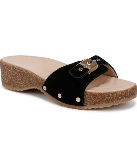 Женские сандалии Dr. Scholl's Original Flex Slide, цвет: Чёрный замшевый