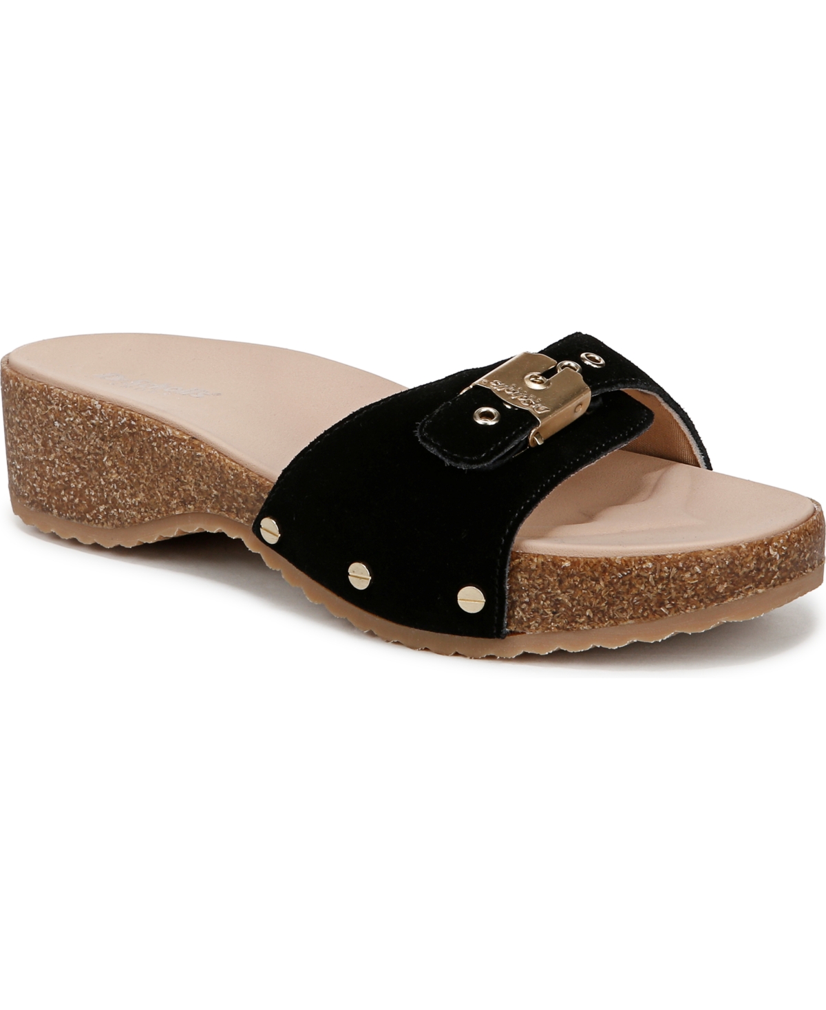 Shop Dr. Scholl's Women's Original Flex Slide Sandals In Black Suede