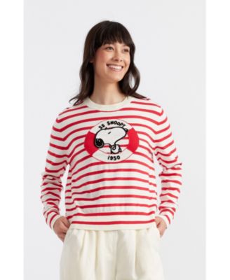 Women's Snoopy Nautical Breton Sweater