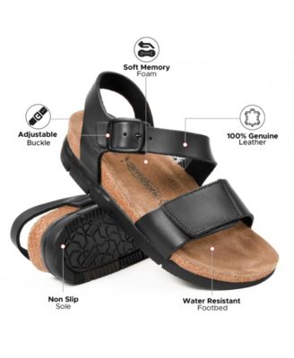 - Serena Double Strappy Open Toe Comfortable Leather Platform Sandals