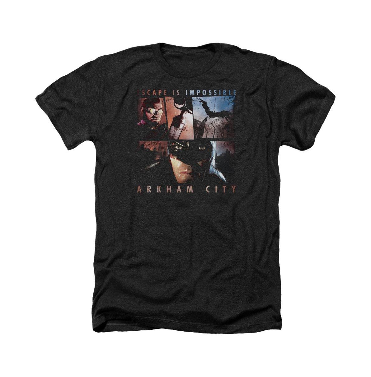 Men's Arkham City Escape Is Impossible Adult Heather Tee / T-Shirt - Black