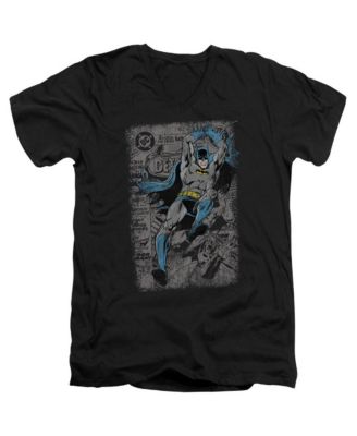 Batman Men's Detective 487 Distress Short Sleeve Adult V Neck Tee / T ...