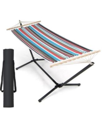 Portable Poly-Cotton Hammock with Stand and Carrying Case