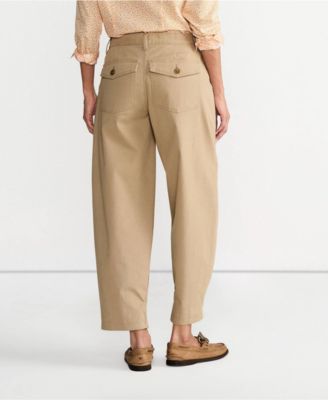 Women's Chino High Rise Barrel Leg Utility Ankle Pants