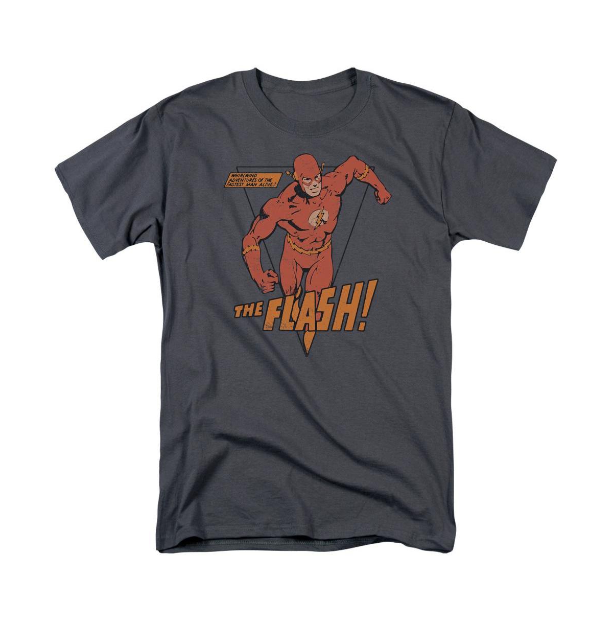 Dc Flash Mens Dc Comics Flash Whirlwind Short Sleeve Adult Tee / T-Shirt - Charcoal
