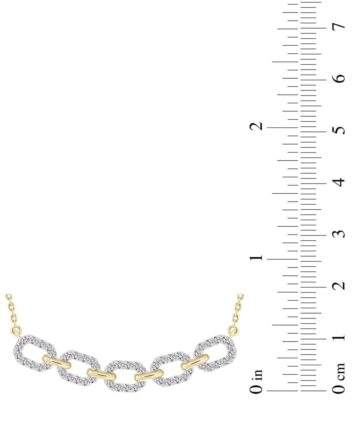 Macy's Diamond Link Collar Necklace (1/2 Ct. T.w.) In 10k Gold, 16" + 2" Extender In Yellow Gold