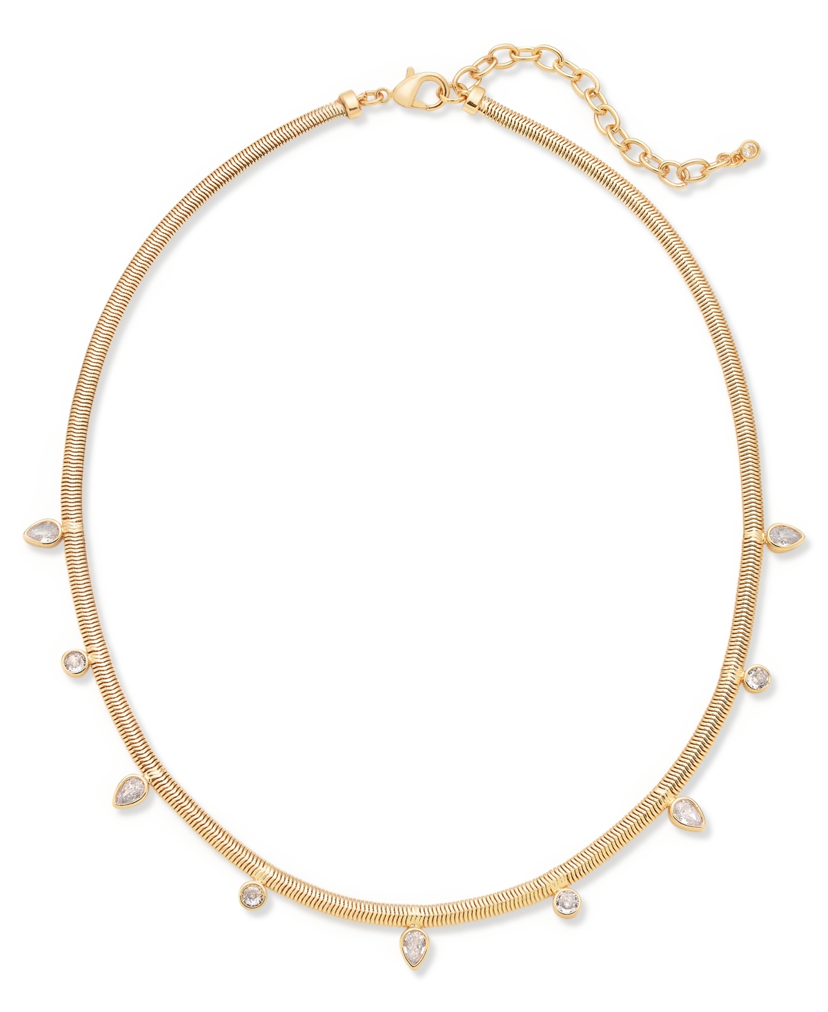 Gold-Tone Crystal Snake Chain Collar Necklace, 18" + 3" extender, Exclusively at Macy's - Gold