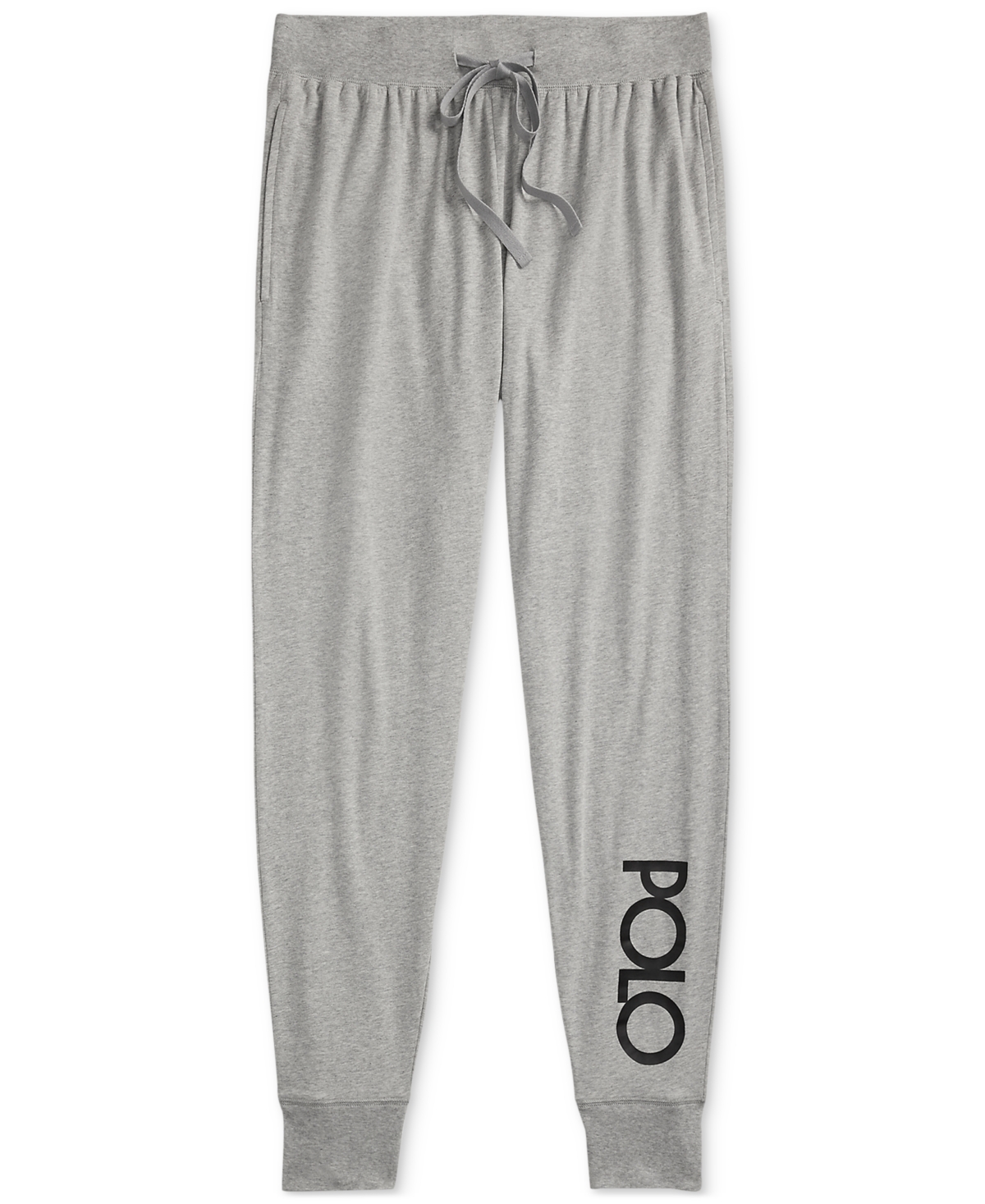 Polo Ralph Lauren Men's Logo Jogger Pajama Pants, Exclusively At Macy's In Andover Heather,polo Black Logo
