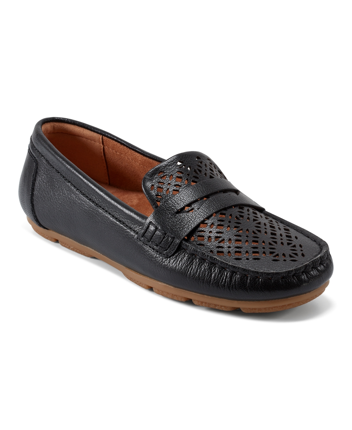 Shop Earth Women's Remi Cutout Slip-on Penny Loafers In Black Leather
