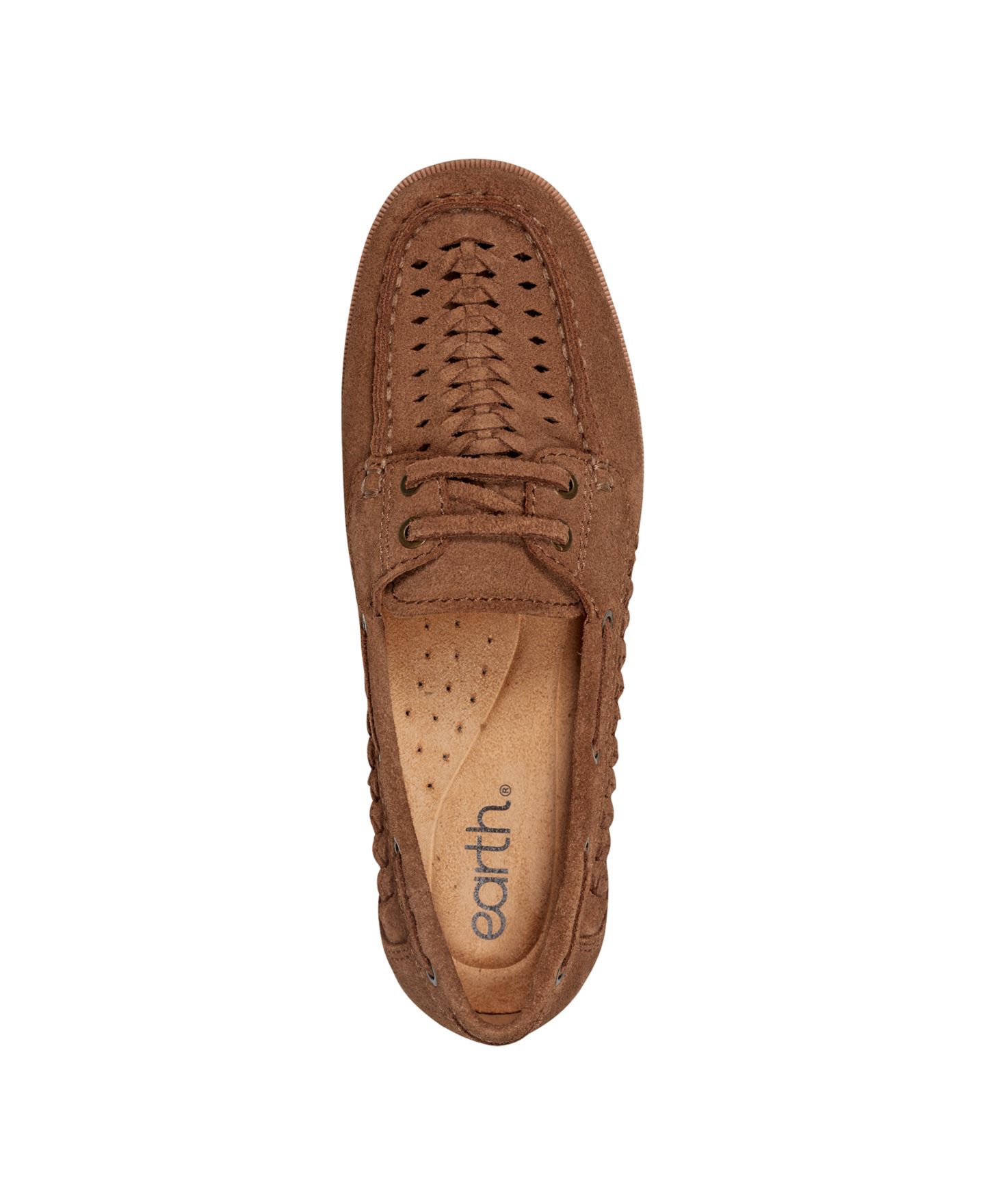 Женские туфли Earth Wishing Woven Slip-On Boat, цвет: Коньячный замшевый — фото 4