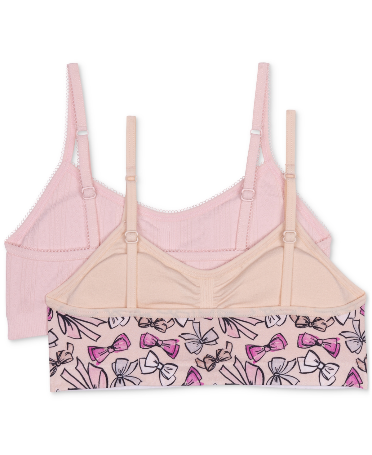 MAIDENFORM BIG GIRLS SEAMLESS RUCHED CROP BRAS, PACK OF 2 