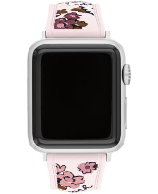 コーチCOACH Apple Watch バンド　フラワー　ローズ　ピンク COACH Women's Pink Floral Silicone Strap Band for Apple Watch 38mm