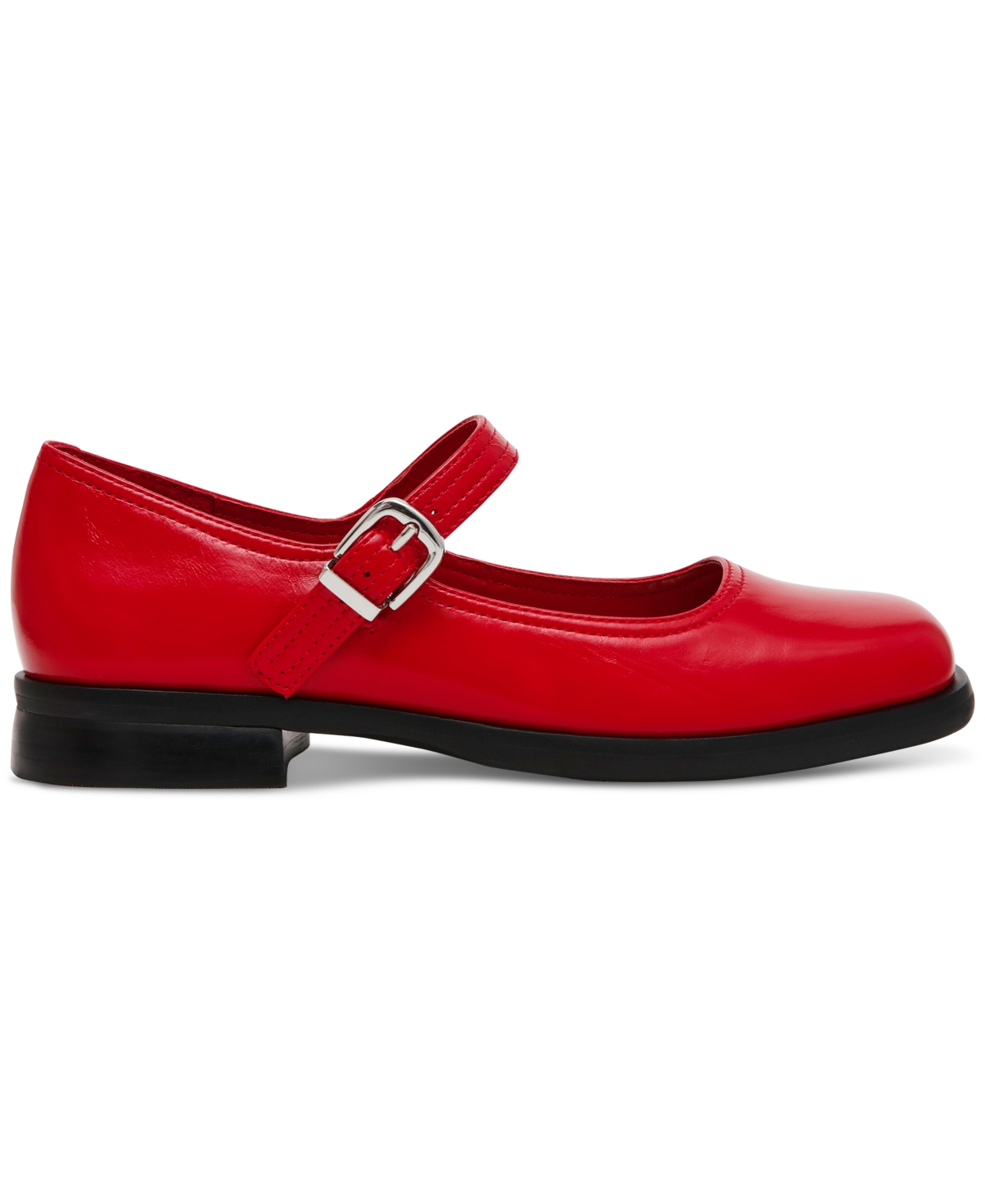 Shop Steve Madden Women's Delancy Mary Jane Loafer Flats In Red Leather