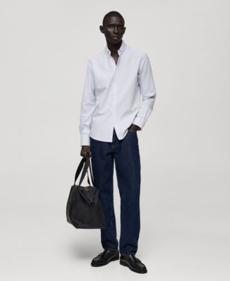 Men's Slim-Fit Kodak-Striped Cotton Shirt