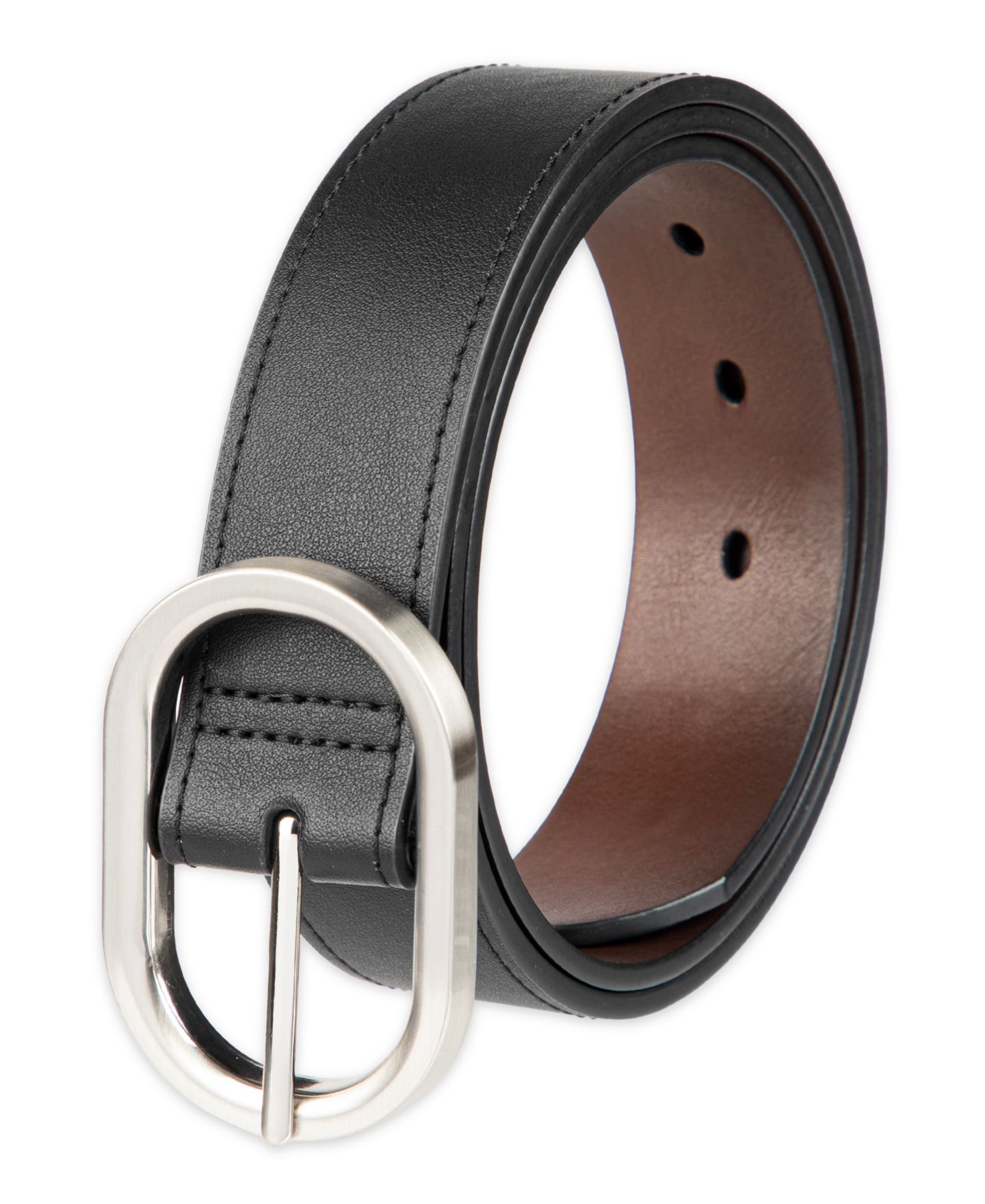 Мужской ремень Calvin Klein Reversible Center Bar Buckle Dress Belt, цвет: Чёрный / Коричневый — фото 2