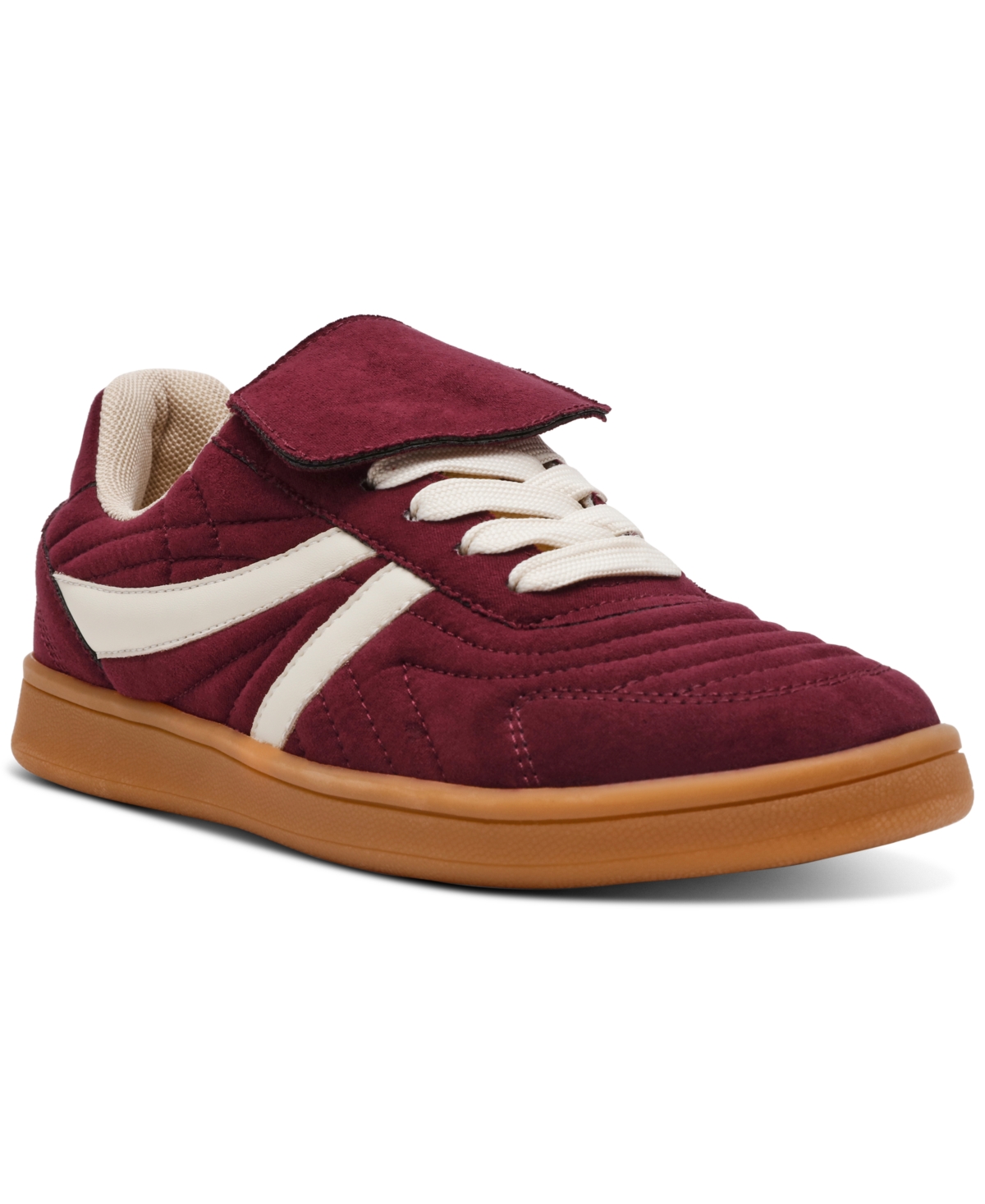 Steve Madden Women's Madrid Foldover Lace Up Sneakers - Maroon Suede