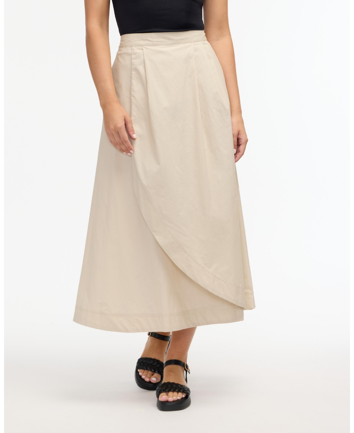 Women s Poplin Wrap Skirt - White