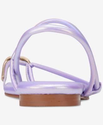 Women's Charlotte Gold Toe Strappy Flat Sandals - Extended Sizes Available