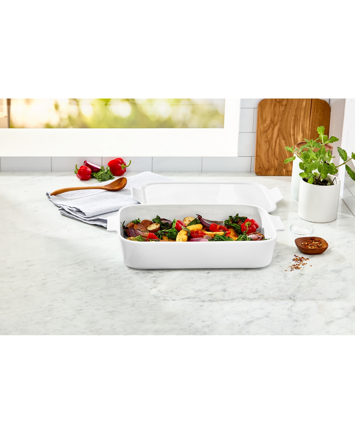 The Cellar James Large Lasagna Baker With Lid, Exclusively At Macy's In White