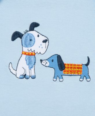 Baby Boys Puppies Cotton Bodysuit, Hat & Pants, 3 Piece Set 