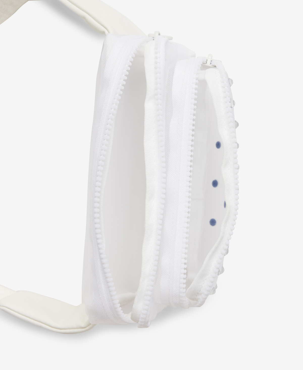 Steve Madden Rhinestone Mesh Fanny Pack In White