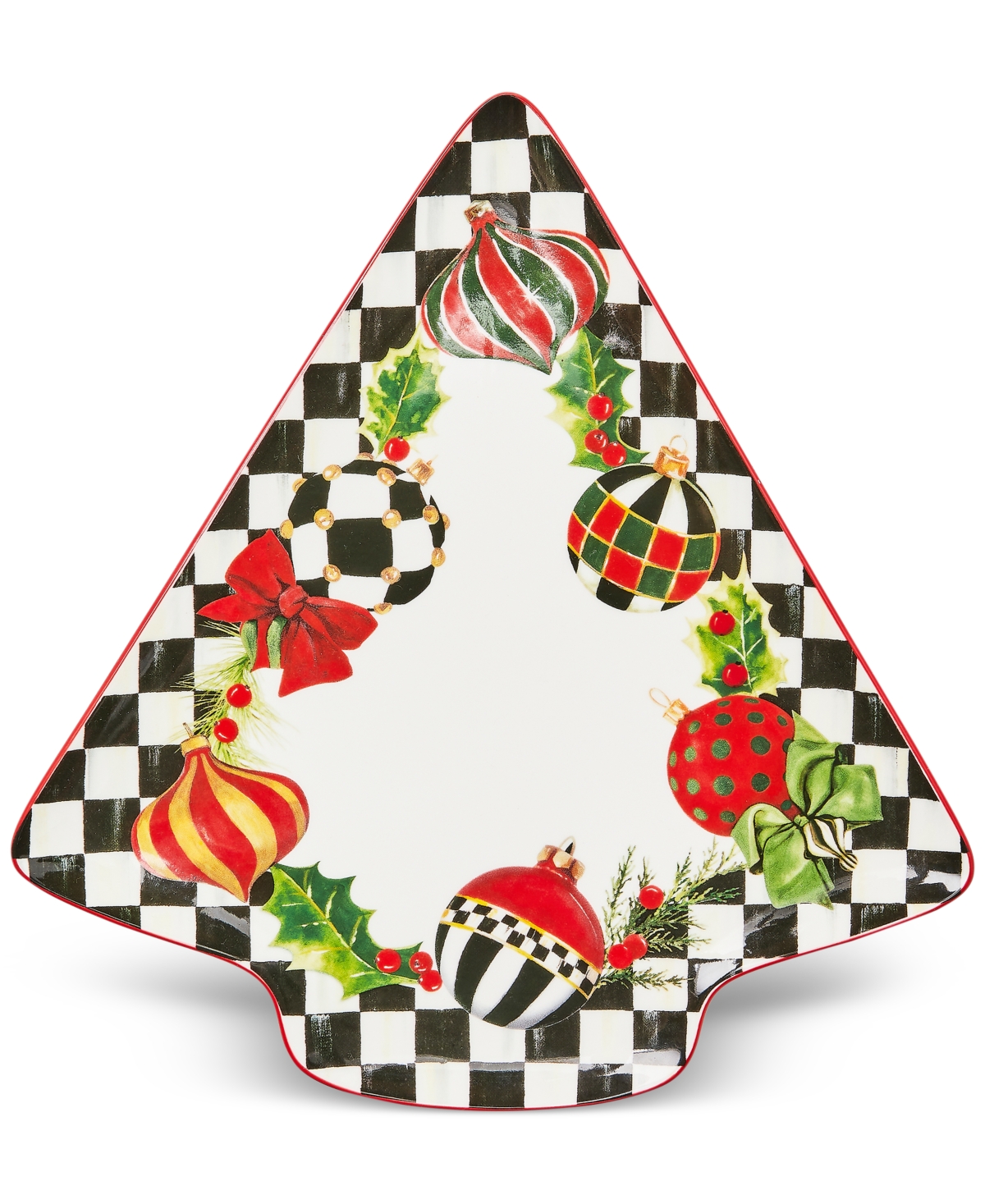 Mackenzie-childs Deck The Halls Tree Serving Platter In Multi