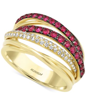 EFFY Collection - Ruby (3/4 ct. t.w.) and Diamond (1/5 ct. t.w.) Ring in 14k Gold
