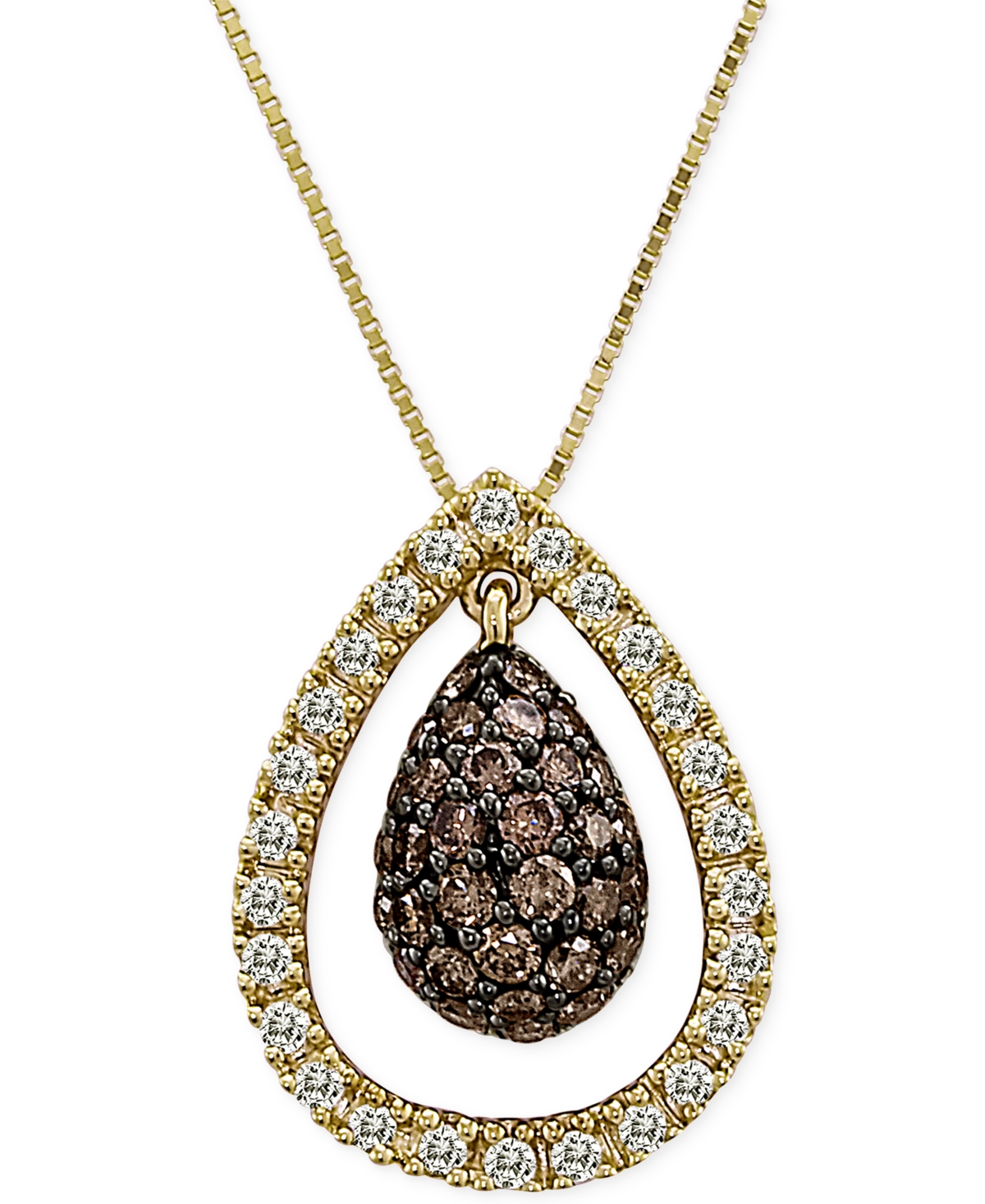 Le Vian Chocolatier Diamond Pendant Necklace (3/4 Ct. T.w.) In 14k Gold In Transparent
