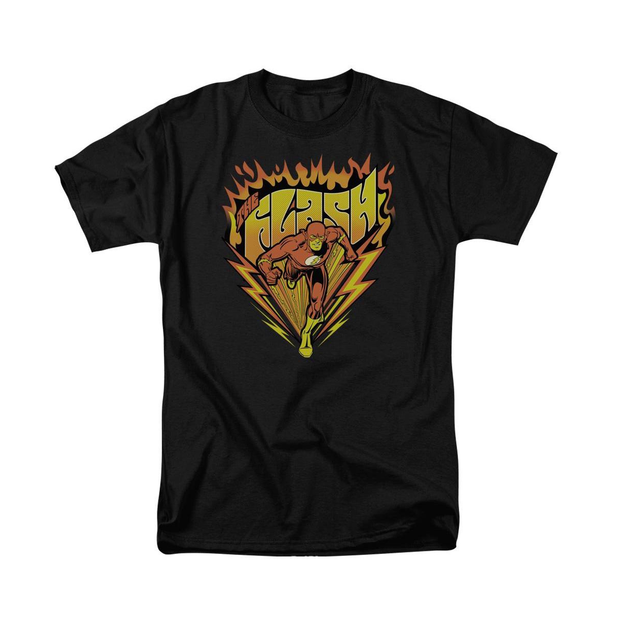 Dc Flash Mens Dc Comics Flash Blazing Speed Short Sleeve Adult Tee / T-Shirt - Black