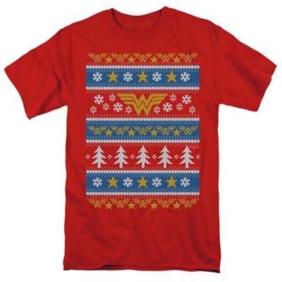 Men's DC Comics Wonder Woman Wonder Woman Christmas Sweater Short Sleeve Adult Tee / T-Shirt