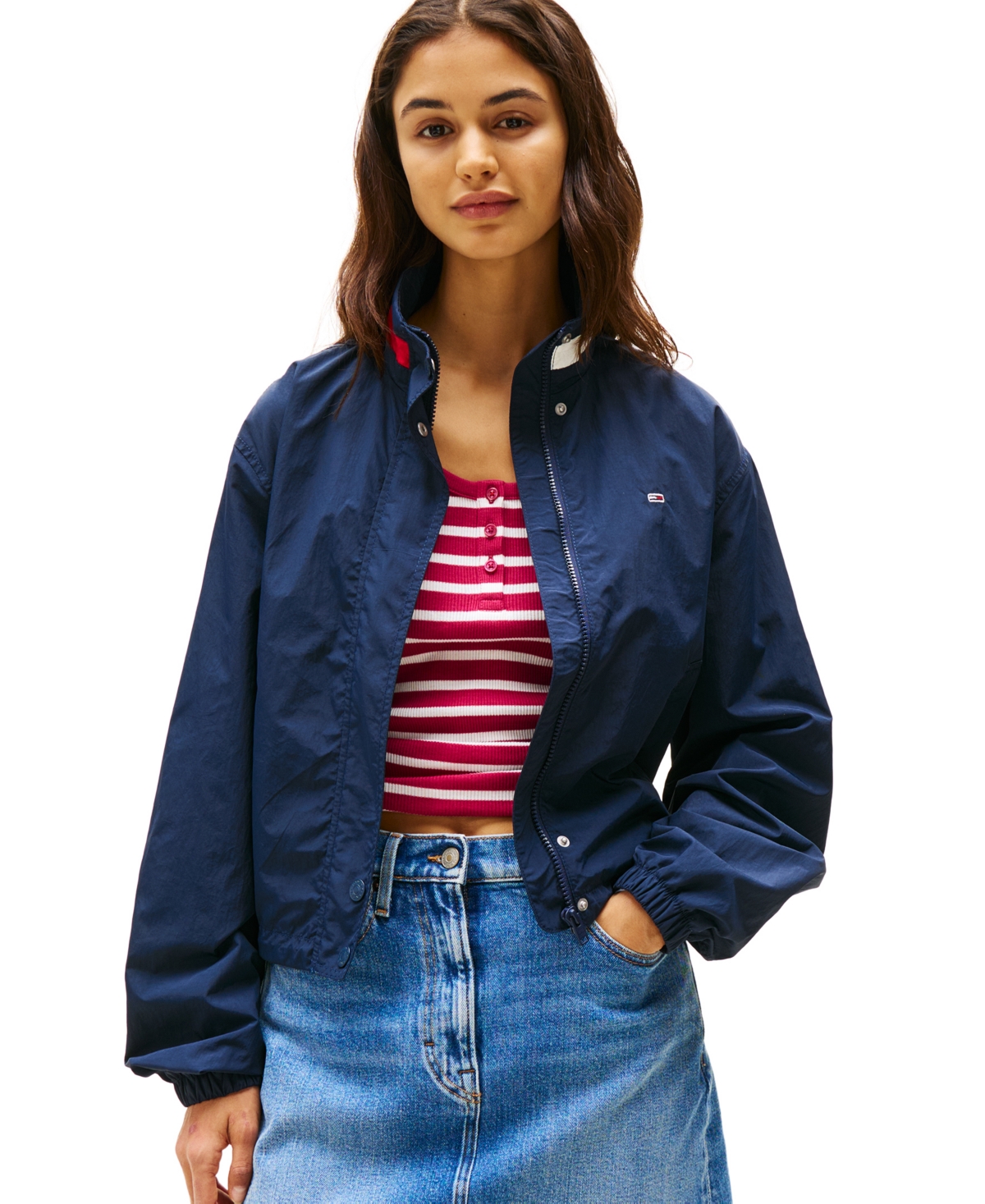 Women's Essential Stand-Collar Jacket - Dark Night Navy